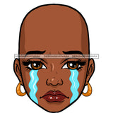 Bald Black Woman In Tears JPG  PNG Clipart Cricut Silhouette Cut Cutting
