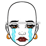 Transparent Bald Black Woman In Tears JPG  PNG Clipart Cricut Silhouette Cut Cutting