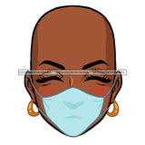Bald Black Woman Head In A Mask JPG  PNG Clipart Cricut Silhouette Cut Cutting