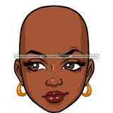 Bald Black Woman Head Smirk   JPG  PNG Clipart Cricut Silhouette Cut Cutting