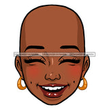 Bald Black Woman Head Laughing JPG  PNG Clipart Cricut Silhouette Cut Cutting