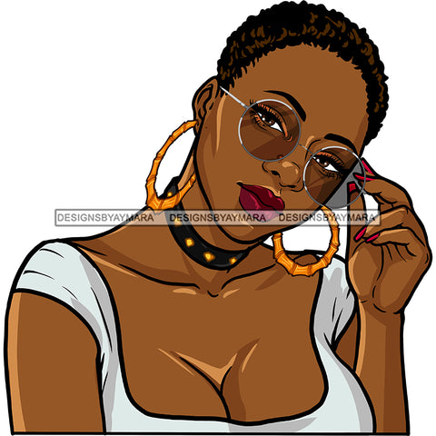 Sassy Black Woman Short Afro In Color JPG  PNG Clipart Cricut Silhouette Cut Cutting