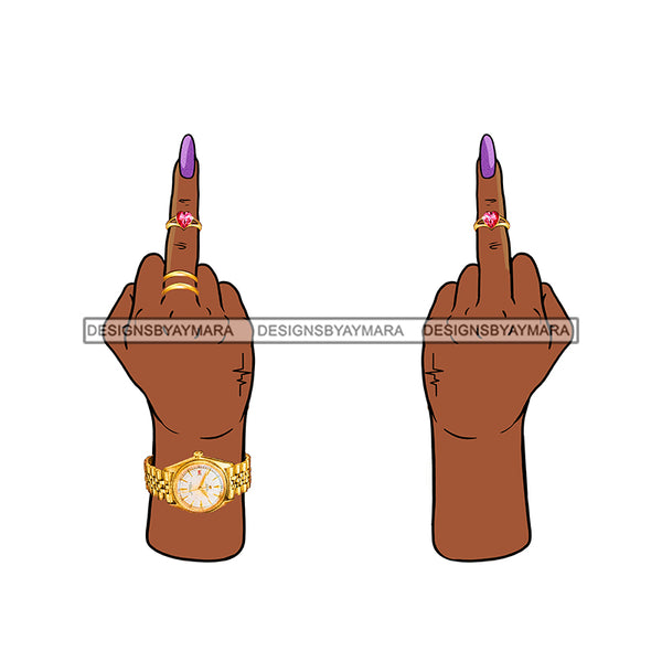 F  U Black Fingers Giving The Finger  JPG PNG Clipart Cricut Silhouette Cut Cutting