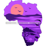 Purple Africa In A Face Black Woman Safari   JPG  PNG Clipart Cricut Silhouette Cut Cutting