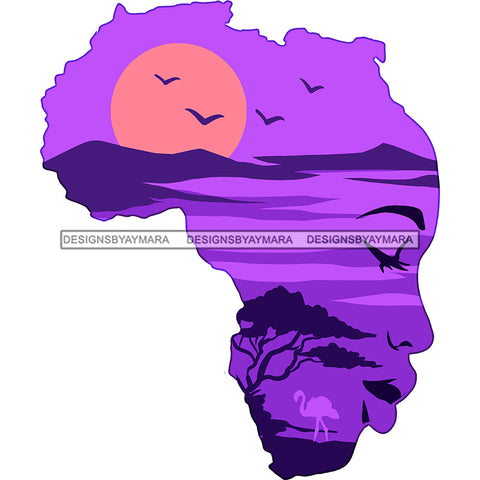 Purple Africa In A Face Black Woman Safari   JPG  PNG Clipart Cricut Silhouette Cut Cutting