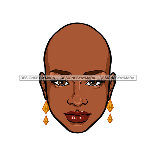Beautiful Black Woman Bald JPG  PNG Clipart Cricut Silhouette Cut Cutting