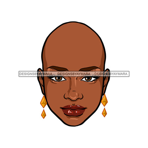 Beautiful Black Woman Bald JPG  PNG Clipart Cricut Silhouette Cut Cutting