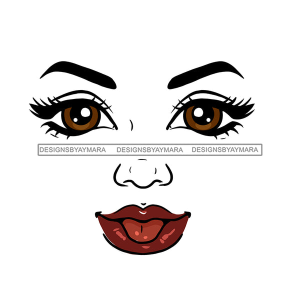 Transparent Woman Face With Tongue Out  JPG PNG Clipart Cricut Silhouette Cut Cutting