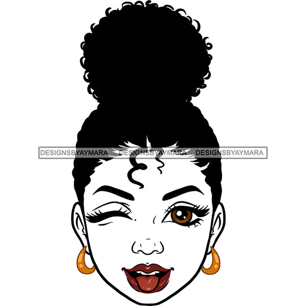 Transparent Woman Head Winking And Tongue Out  JPG PNG Clipart Cricut Silhouette Cut Cutting