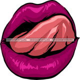 Sexy Lips Mouth Tongue Out Erotic Red Lipstick Makeup Gloss Collagen Cosmetics Model Cosmetology Glamour SVG JPG PNG Vector Clipart Cricut Silhouette Cut Cutting