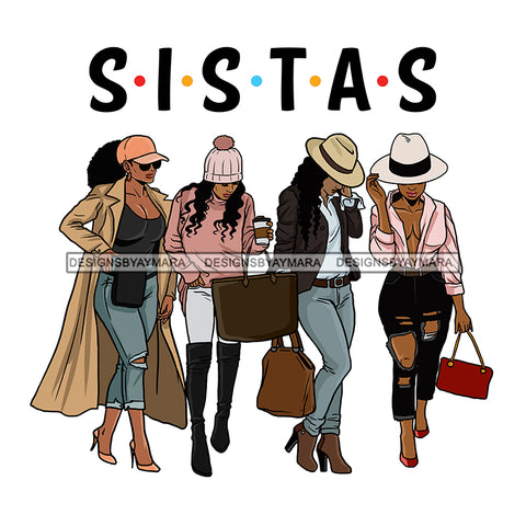 Sista's Black Women Wearing Hats JPG  PNG Clipart Cricut Silhouette Cut Cutting