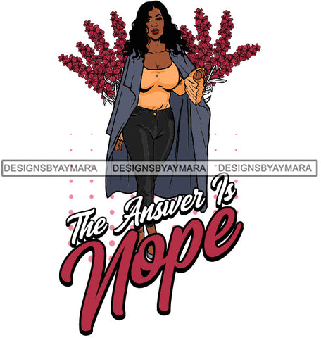 The Answer Is Nope SVG JPG PNG Vector Clipart Cricut Silhouette Cut Cutting1