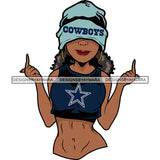 American Football Team Dallas Diva Melanin Woman Sports Touchdown Professional Uniform SVG PNG JPG Cutting Files For Silhouette Cricut and More!