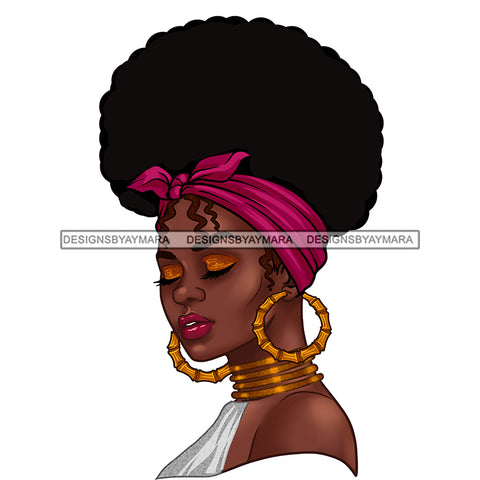 Beautiful Black Woman Headwrap Big Afro  JPG PNG  Clipart Cricut Silhouette Cut Cutting