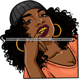 Gangster Gangsta Afro Black Woman With Skull Cap Orange Top JPG PNG  Clipart Cricut Silhouette Cut Cutting
