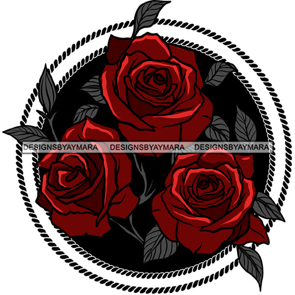 Roses Red Roses Graphic Circle JPG PNG  Clipart Cricut Silhouette Cut Cutting