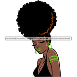 Ebony Afro Woman Nubian Melanin Brown Skin Makeup Model Glasses Accesories SVG Cut Files