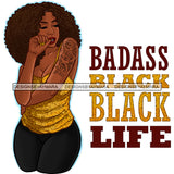 Badass  Black Girl Life Afro Black Woman Tattoos JPG PNG  Clipart Cricut Silhouette Cut Cutting