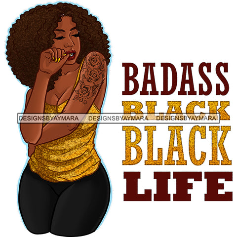 Badass  Black Girl Life Afro Black Woman Tattoos JPG PNG  Clipart Cricut Silhouette Cut Cutting