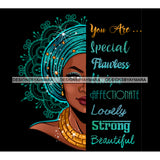 You Are Special Flawless Blue Headwrap Words JPG PNG  Clipart Cricut Silhouette Cut Cutting
