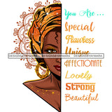 You Are Special Beautiful Afro Black Woman Half Face  JPG PNG  Clipart Cricut Silhouette Cut Cutting