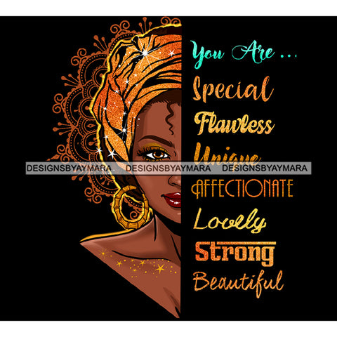 You Are Special Flawless Gold Headwrap Words JPG PNG  Clipart Cricut Silhouette Cut Cutting
