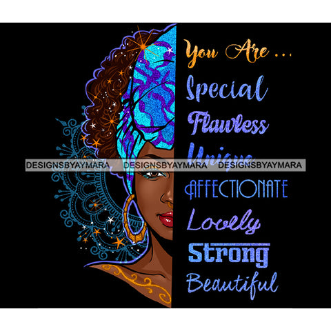 You Are Special Flawless Blue Headwrap Words JPG PNG  Clipart Cricut Silhouette Cut Cutting