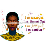 I Am Black I Am Beautiful Short Afro Woman   JPG PNG  Clipart Cricut Silhouette Cut Cutting