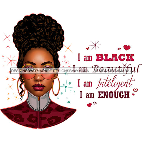 I Am Black I Am Beautiful  Afro Woman   JPG PNG  Clipart Cricut Silhouette Cut Cutting