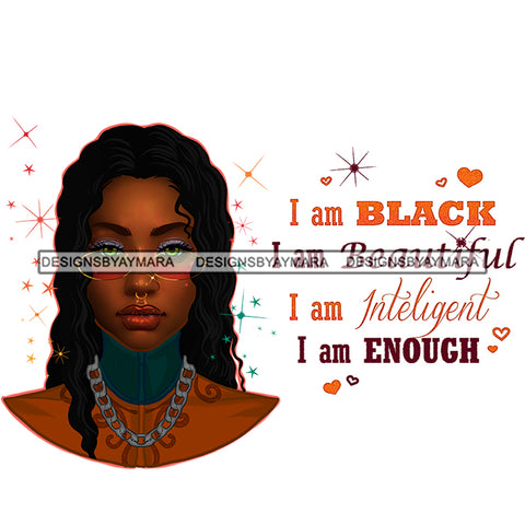 I Am Black I Am Beautiful  Afro Woman   JPG PNG  Clipart Cricut Silhouette Cut Cutting