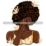 Big Afro Hair Woman With White Flowers   JPG PNG  Clipart Cricut Silhouette Cut Cutting