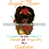 August Flower Big Curly Twist Afro Hair Woman Red Flowers JPG PNG  Clipart Cricut Silhouette Cut Cutting