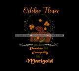 October Flower Ladies Lady Afro Hair Black Afro Woman Big Afro Marigold Flowers JPG PNG  Clipart Cricut Silhouette Cut Cutting
