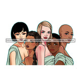 Sisters Ladies Black and Caucasian Women JPG PNG  Clipart Cricut Silhouette Cut Cutting