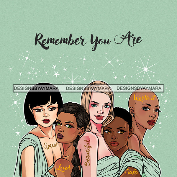 Remember You Are Ladies Lady Afro Black White Woman  JPG PNG  Clipart Cricut Silhouette Cut Cutting