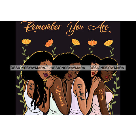 Remember You Are Ladies Lady Afro Black White Woman  JPG PNG  Clipart Cricut Silhouette Cut Cutting