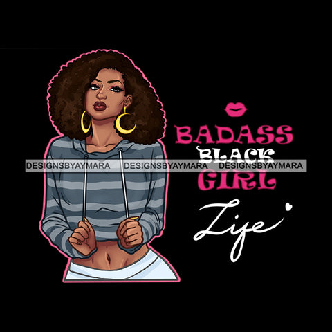 Badass Black Girl Life Afro Black Woman Afro Hair Hoodie JPG PNG  Clipart Cricut Silhouette Cut Cutting