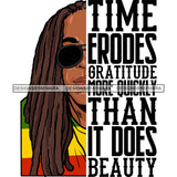 Afro Man Half Face Life Quote Handsome Guy Sunglasses Dreadlocks Hairstyle SVG JPG PNG Vector Clipart Cricut Silhouette Cut Cutting
