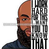 Afro Man Half Face Life Quote Photo Good Looking Bearded Bald Hairstyle SVG JPG PNG Vector Clipart Cricut Silhouette Cut Cutting