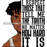 Afro Man Half Face Life Quote Handsome Confident Beard Dread Hawk Hairstyle SVG JPG PNG Vector Clipart Cricut Silhouette Cut Cutting