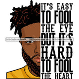 Afro Man Half Face Life Quote Handsome Confident Bearded Locs Hairstyle SVG JPG PNG Vector Clipart Cricut Silhouette Cut Cutting