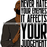 Afro Man Half Face Life Quote Face Up Eyes Closed Praying Bearded Bald Hairstyle SVG JPG PNG Vector Clipart Cricut Silhouette Cut Cutting