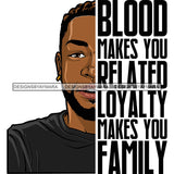 Afro Man Half Face Life Quote Cute Hoop Earring Beard Short Curly Hairstyle SVG JPG PNG Vector Clipart Cricut Silhouette Cut Cutting