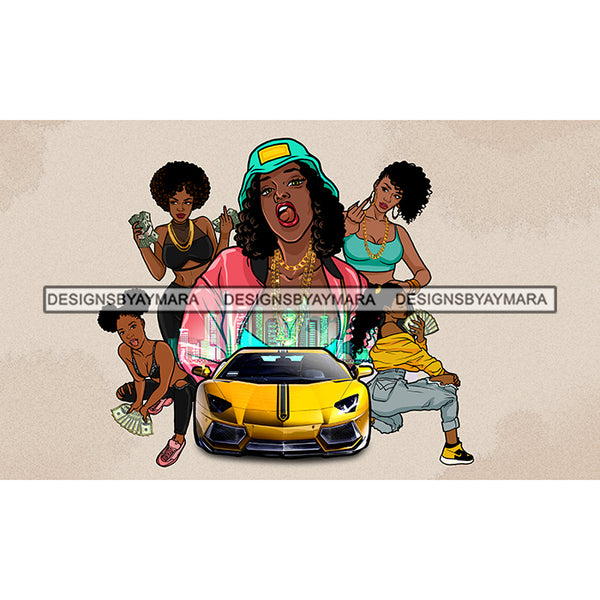 Bundle 20 Gangster Gansta Badass Powerful Woman Movie Hip Hop Cover Melanin Nubian Money Stack Hustler Ghetto Street Girl PNG JPG Cutting Files For Silhouette and Cricut and More!