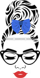 Woman Wearing Glasses Make Up Model Red Lips Long Eyelashes Wink Eye SVG JPG PNG Layered Cutting Files For Silhouette Cricut and More