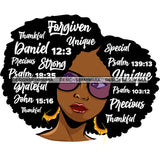 Afro Lola Forgiven Strong Special Unique Black Girl Magic Melanin Popping Hipster Girl SVG JPG PNG Layered Cutting Files For Silhouette Cricut and More