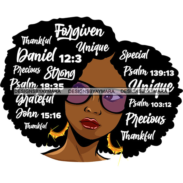 Afro Lola Forgiven Strong Special Unique Black Girl Magic Melanin Popping Hipster Girl SVG JPG PNG Layered Cutting Files For Silhouette Cricut and More
