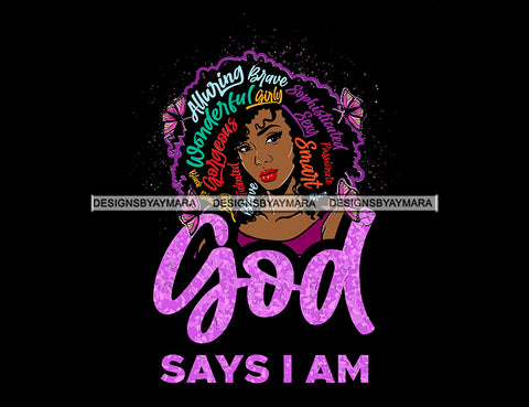 Afro Queen Woman Hair Positive Quotes Beautiful Strong Unique Logo Banner SVG JPG PNG Vector Clipart Cricut Silhouette Cut Cutting