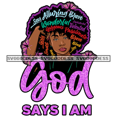 God Says I Am Brave SVG JPG PNG Vector Clipart Cricut Silhouette Cut Cutting1Words I