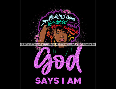 God Says I Am Brave SVG JPG PNG Vector Clipart Cricut Silhouette Cut Cutting1Words I